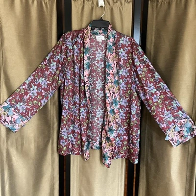 EUC Johnny Was Jade Silk Robe Missing Belt MEDIUM - Image 1 of 4