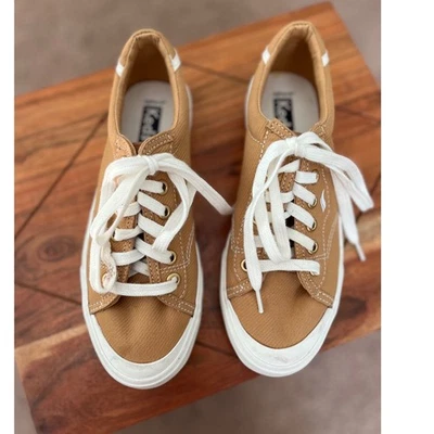 Keds Kids' Canvas Sneakers, Lace Up, Casual Shoes, Tan, White Trim Size 5.5 - Image 1 of 4