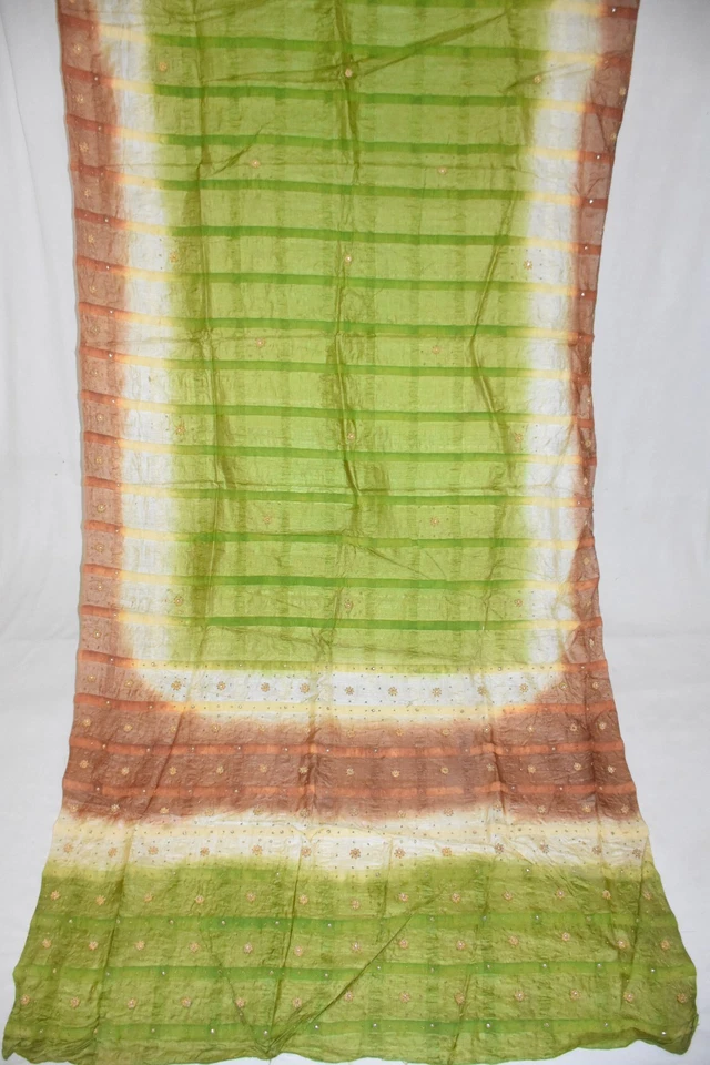 Saris Exótico Diseño Floral Salma Lentejuelas Bordado Trabajo Multi Pura Seda Sari Foto 1 de 4