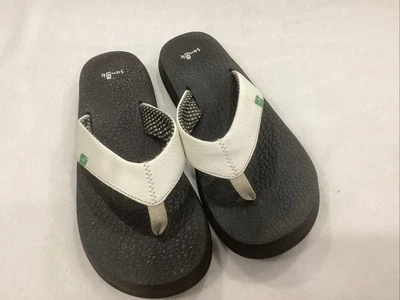 Sandalias de Tanga Sanuk Yoga Mat Blancas Chanclas Para Mujer Talla 10 Excelente Estado Foto 1 de 4