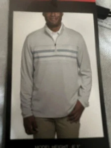 Camisa Pullover Manga Larga Pebble Beach Para Hombre Gris Rendimiento 1/4 Cremallera Talla XL - Imagen 1 de 3