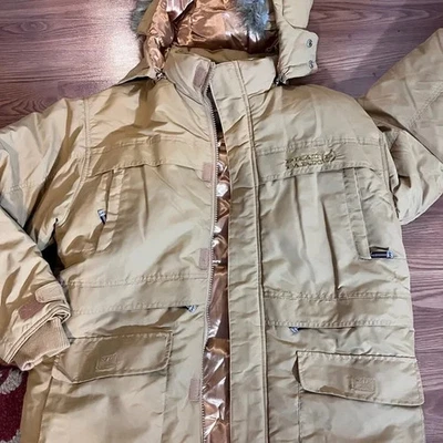 Chaqueta acolchada Phat Farm Y2K para hombre con capucha amarilla grande hip hop Foto 1 de 4