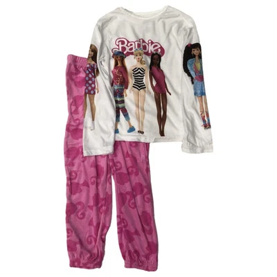 Белый и розовый комплект пижамы для сна куклы Barbie для девочек - Изображение 1 из 2