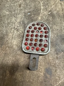 VTG Rare Motorcycle Bicycle Red Glass Marbles Cats Eyes Reflector Tag Topper USA - Picture 1 of 15