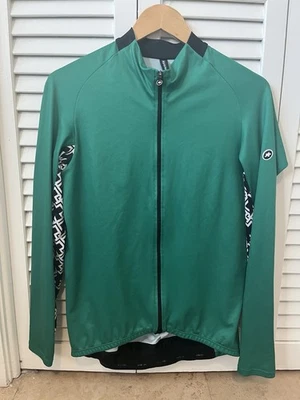 Assos Mille GT Long Sleeve Jersey, Men’s XL, Green/Black/White, pre-owned, good - Image 1 of 4