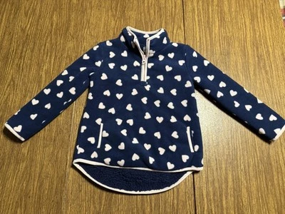 CARTER'S NIÑOS AZUL MARINO CREMALLERA POLAR CON CORAZONES ROSAS TALLA 5 NIÑAS CÓMODO Foto 1 de 4