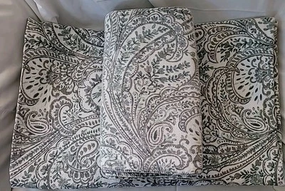 EnVogue Paisley Tablecloth & Napkin Set Gray & Blue Botanical Oblong Cottage - Image 1 of 4