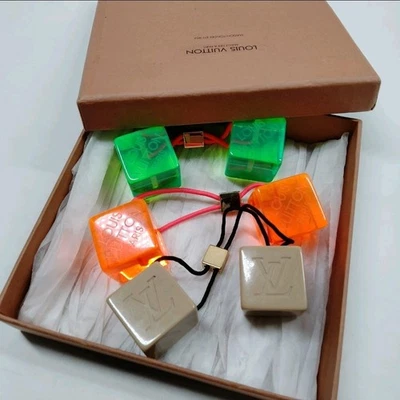 Louis Vuitton,  Hair Ties, Accessory, 3 set, Green Orange Brown Metal With Box - Image 1 of 4