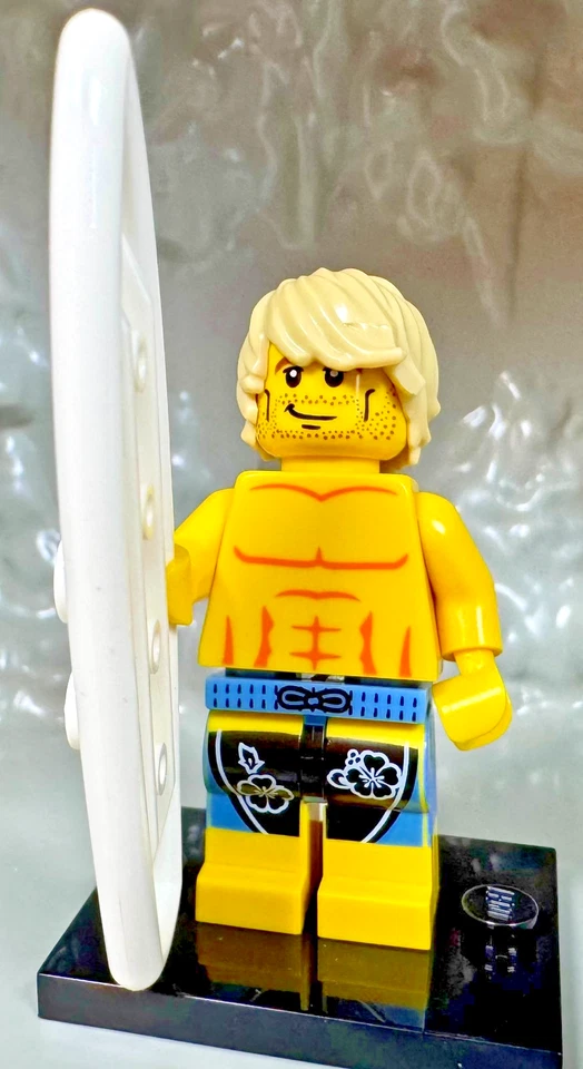 LEGO (8684) CMF Series 2 Surfer Surfboard Minifigure col02-15 Complete Set - Image 1 of 4