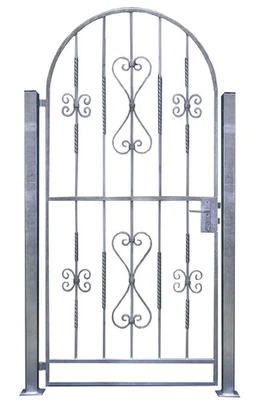 Gartentor Komplett Set Pfosten Zubehör Metalltor Rundbogentor verzinkt  - Bild 1 von 3