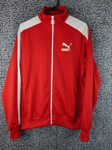 Vintage Puma Men's Iconic Red T7 Track Jacket Small Extended Ribbed Collar - Picture 1 of 13
