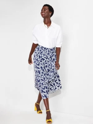 Falda de algodón Kate Spade para mujer azul blanco estampado de mariposas falda de longitud media leer Foto 1 de 4