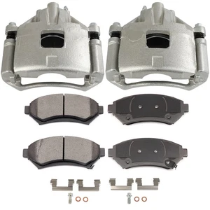 Front Pair Brake Calipers and Ceramic Pads For CHEVROLET IMPALA 2000-2005 - Foto 1 di 9