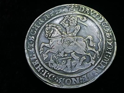 Large, Early 1611 Mansfeld Germany Silver Thaler - St. George & Dragon - Image 1 of 4