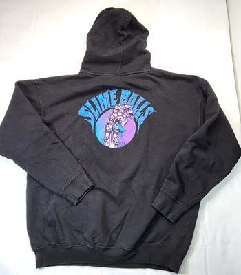 Santa Cruz Skateboards SLIME BALLS 2XL Sudadera con Capucha Negra Screamer Mano Púrpura Azul Foto 1 de 4