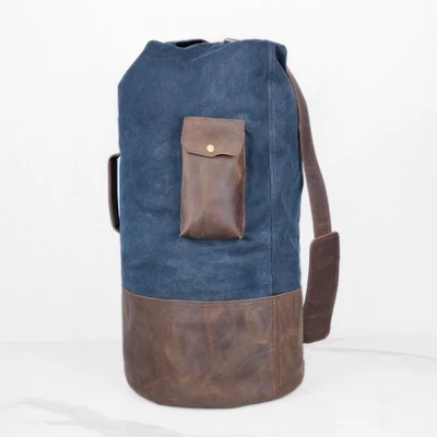 Bolso de Lona Grande de Lona Encerada, Bolso para Pasar la Noche, Bolso de Fin de Semana, Bolso de Hombro de Viaje Foto 1 de 4