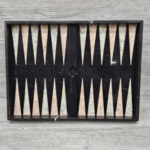 Vintage Italian Marble Backgammon Game Board  Only Black & Rose Colors Heavy  - Picture 1 of 15