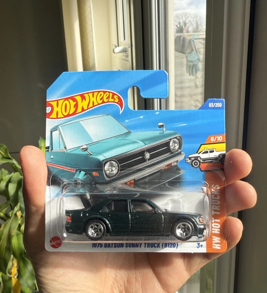 Tarjeta/coche de error Hot Wheels 1975 Datsun Sunny Truck Foto 1 de 1