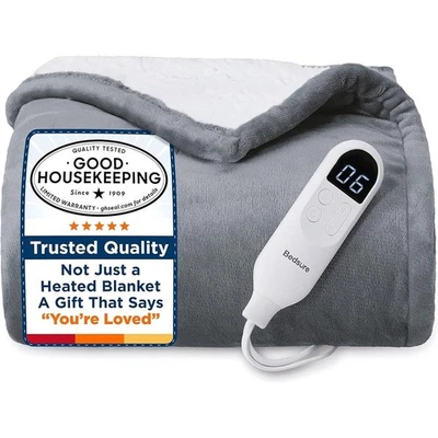 Electric Heated Throw Blanket 6 Heating Levels Auto Shut Off Soft Cozy Warmth US - Image 1 of 4