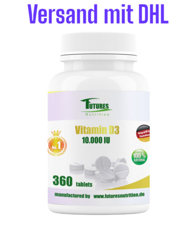 Hochdosiertes Vitamin D3 10.000 IE - 360 Tabletten - Vitamin D3 10000 iu