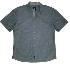 Johnnie-O Button Up Shirt Indigo Blue Short Sleeve Cotton Surf Mens NEW Md - Picture 1 of 7