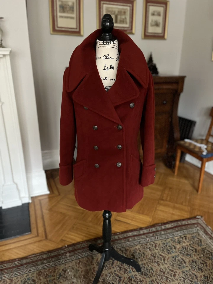 Chaqueta Abrigo Corto De Colección Cyreld Paris Naranja Quemado Lana Doble Pecho Años 70 Talla S Foto 1 de 4
