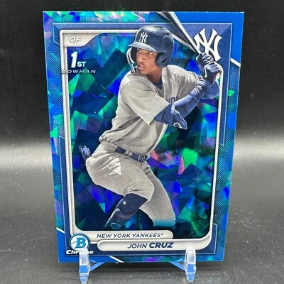 John Cruz 1st Bowman Chrome Sapphire 2024 #BCP-77 New York Yankees - Image 1 of 2