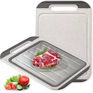 304 Stainless Steel Cutting Board For Kitchen Double Sided Meat Cutting Board Wi - Picture 1 of 7