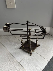 VTG Brass Mechanical Wine Decanting Cradle, Bottle Decanter Pourer Ornate - Picture 1 of 12