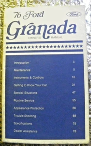 Ford Granada 1976 manual del propietario de auto guía original de fábrica envío gratuito - Imagen 1 de 4