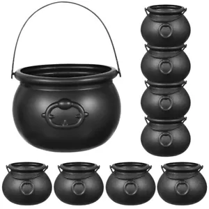 9PCS Black Cauldron Halloween Candy Bucket Party Favors Supplies Decoration - Picture 1 of 10