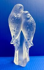 Lalique Frosted Crystal PARAKEETS Deux Perruches #1211900 Figurine Sculpture