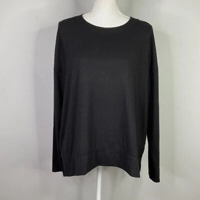 Lucky Brand Women's Long Sleeves Cozy Crewneck Sweatshirt Size Large Black - Image 1 of 4