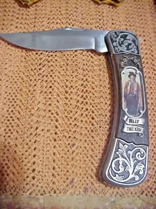 FRANKLIN MINT OFFICIAL BILLY THE KID COLLECTOR KNIFE WITH TAG AND POUCH - Picture 1 of 8