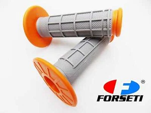 YAMAHA WR250 ORANGE GREY FORSETI HAND GRIP SET HANDLEBAR GRIPS PAIR - Picture 1 of 4