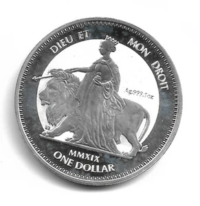 Islas Vírgenes Británicas - UNA AND THE LION 2019 - moneda de plata a prueba de 1 USD - Imagen 1 de 2