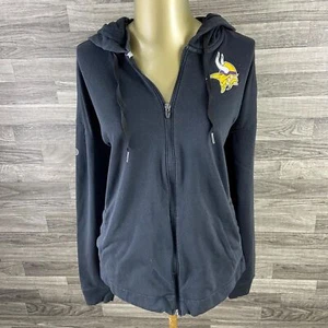 UNDER ARMOUR Minnesota Vikings Loose Zip Up Black Sweatshirt Hoodie Women's XL - Picture 1 of 11