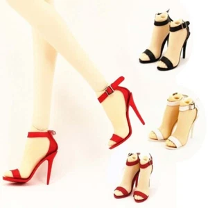 Sandalias de tacón alto con molde para pies color bronceado escala 1/6 para mujer soldado nuevas - Imagen 1 de 13