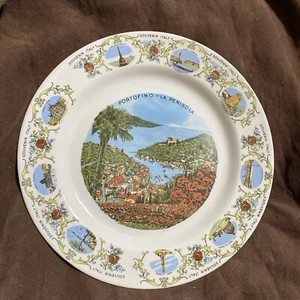 Cipu Portofino  La Penisola Italy Plate Souvenir Collectible 10" Vintage - Picture 1 of 5