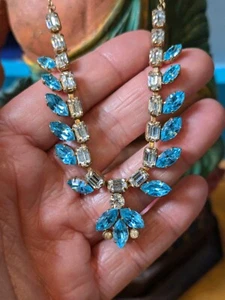 Vintage Rhinestone Necklace Fine Chain - Picture 1 of 10