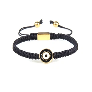 Schwarz Rund Evil Eye Schwarz Schnur Schutzarmband - Bild 1 von 2