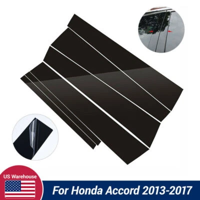 6x postes de pilar de ventana de auto para accesorios Honda Accord 2013 2014 2015 2016 2017 Foto 1 de 4