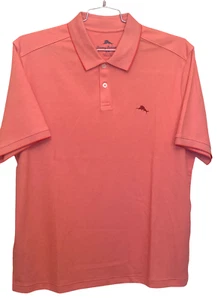 Camisa grande para hombre Tommy Bahama polo naranja fusión logotipo elástica manga corta - Imagen 1 de 4