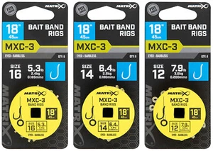 Fox Matrix MXC-3 Barbless Bait Band Rigs 45cm - 8 Friedfischhaken, Einzelhaken - Bild 1 von 4