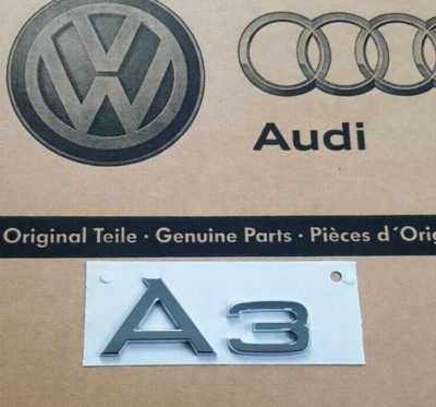 Audi A3 original Schriftzug Emblem Aufkleber Heckklappe Chrom Logo hinten Clip  - Изображение 1 из 2