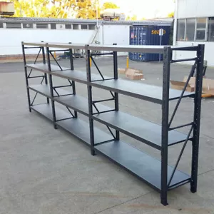 6M Matte Black Heavy Duty Workshop Racking Storage Shelving Garage Shelves Racks - Picture 1 of 21