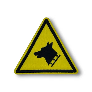 Guard Dog Warning Sign Patch | Iron-On & Sew-On Patch - Picture 1 of 2