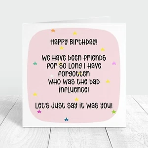 Funny Personalised Birthday Card Best Friends Work Bestie Friendship Women - Picture 1 of 7