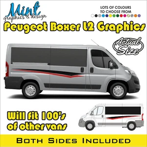 L1 PEUGEOT BOXER L2 MOTORHOME CAMPER VAN STRIPES GRAPHICS DECALS 014 - Picture 1 of 4