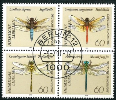 GERMANY DEUTSCHE BUNDESPOST 1991 Insects - Goldsmith - Block of 4 - USED/CTO - Image 1 of 2